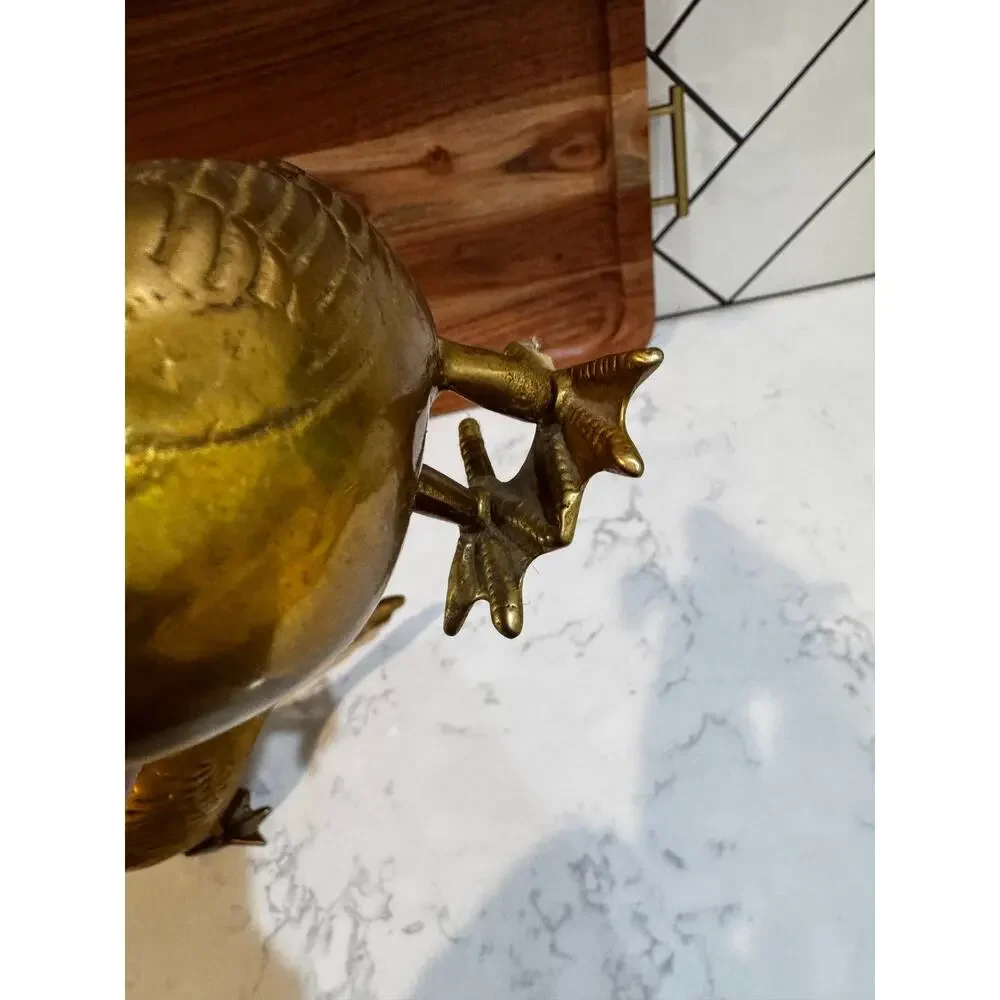 vintage solid brass goose figurines mid century modern cottage man cave granny